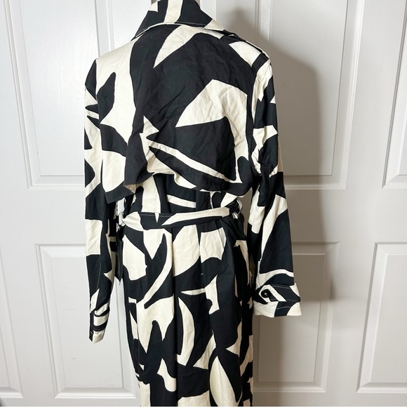 11 Honoré Demi Abstract Print Cotton Blend Trench Coat - Picture 11 of 15